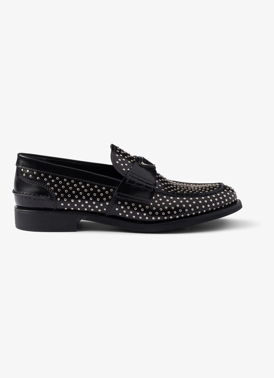 Prada Loafer van kalfsleer met studs - voorkant 5 zwart