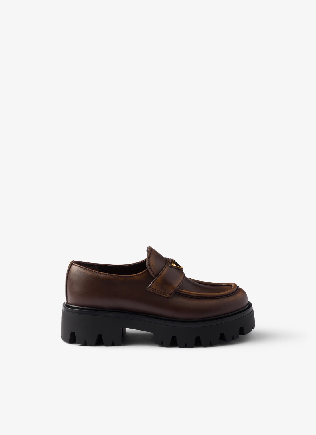 Prada Loafer van kalfsleer - voorkant 2 bruin