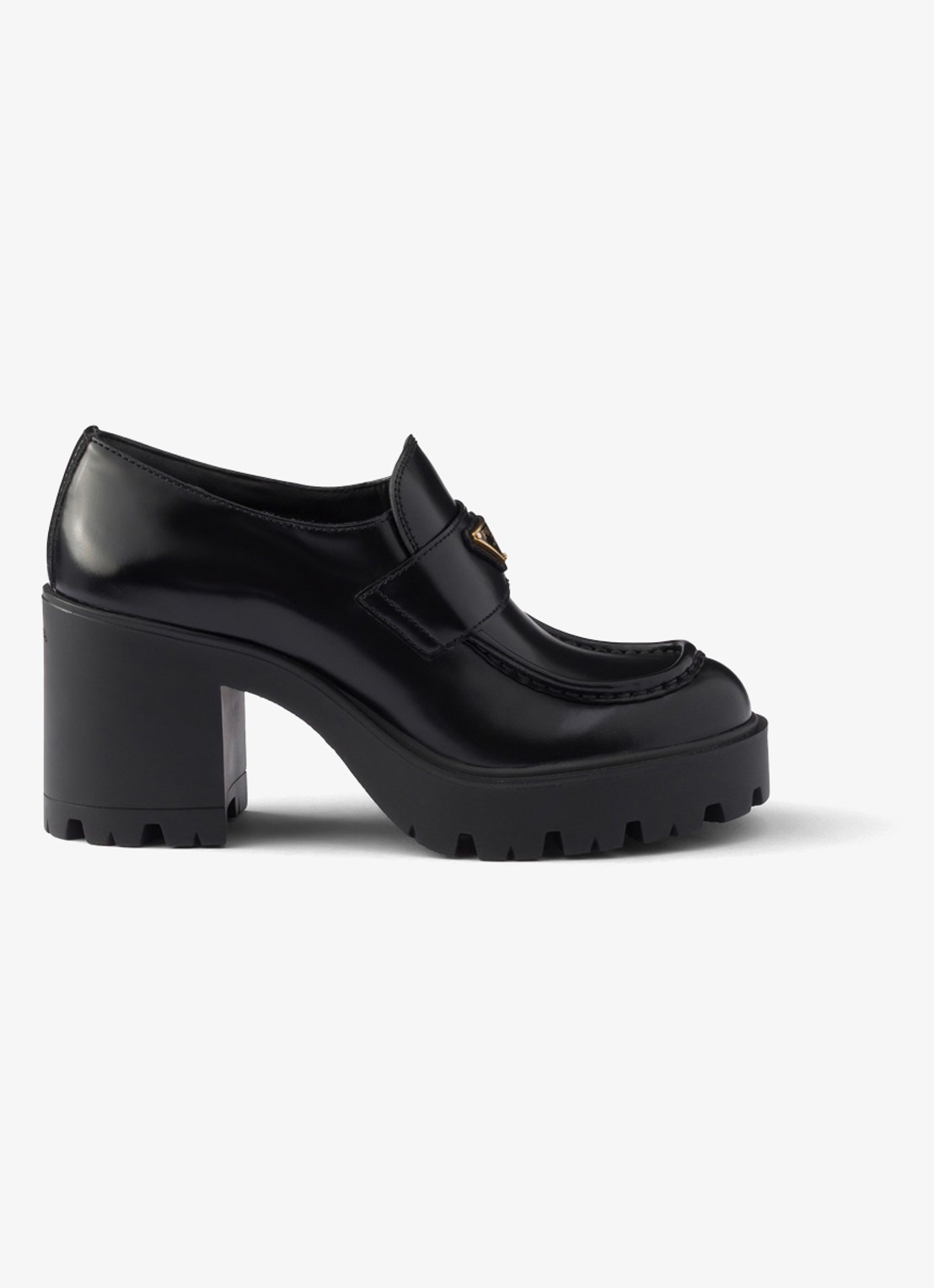 Prada Loafer van kalfsleer - voorkant zwart