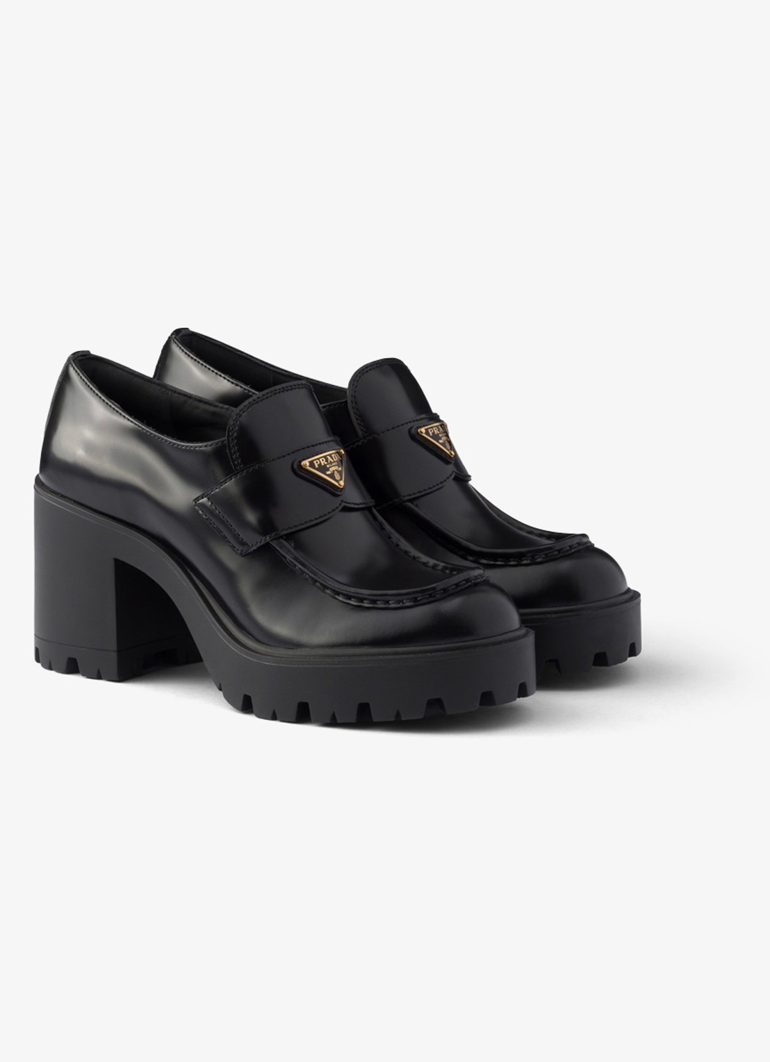 Prada Loafer van kalfsleer - voorkant 2 zwart