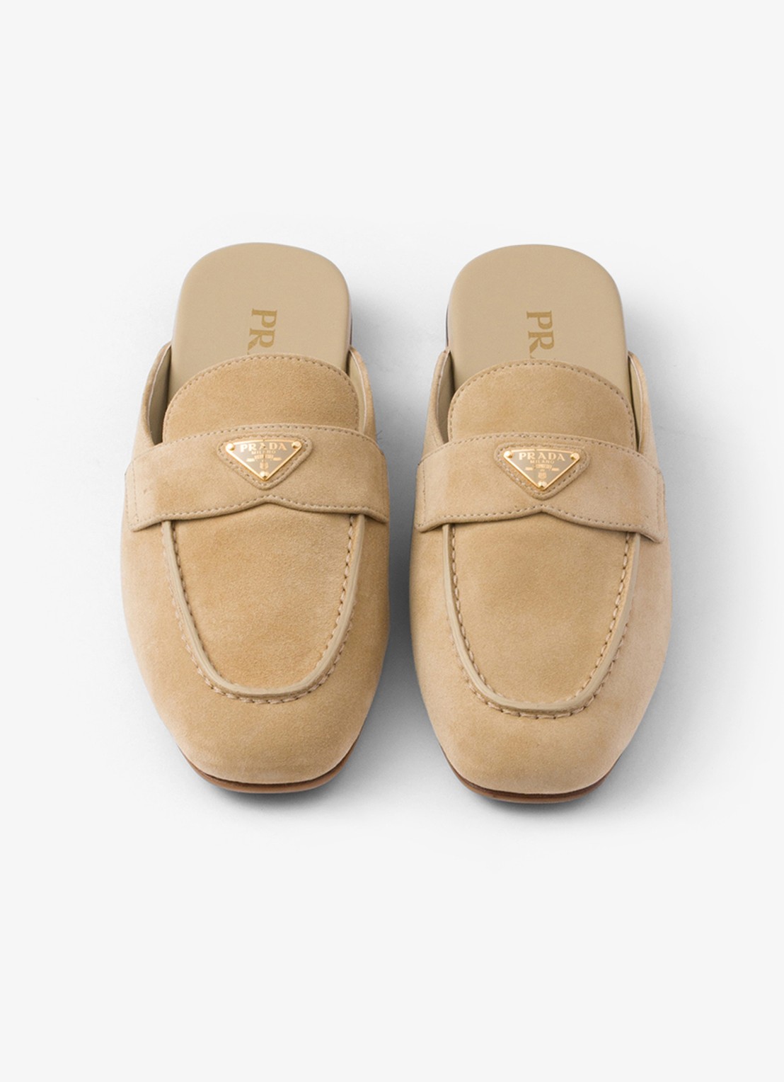Prada Loafer van kalfssuède - detail 4 beige
