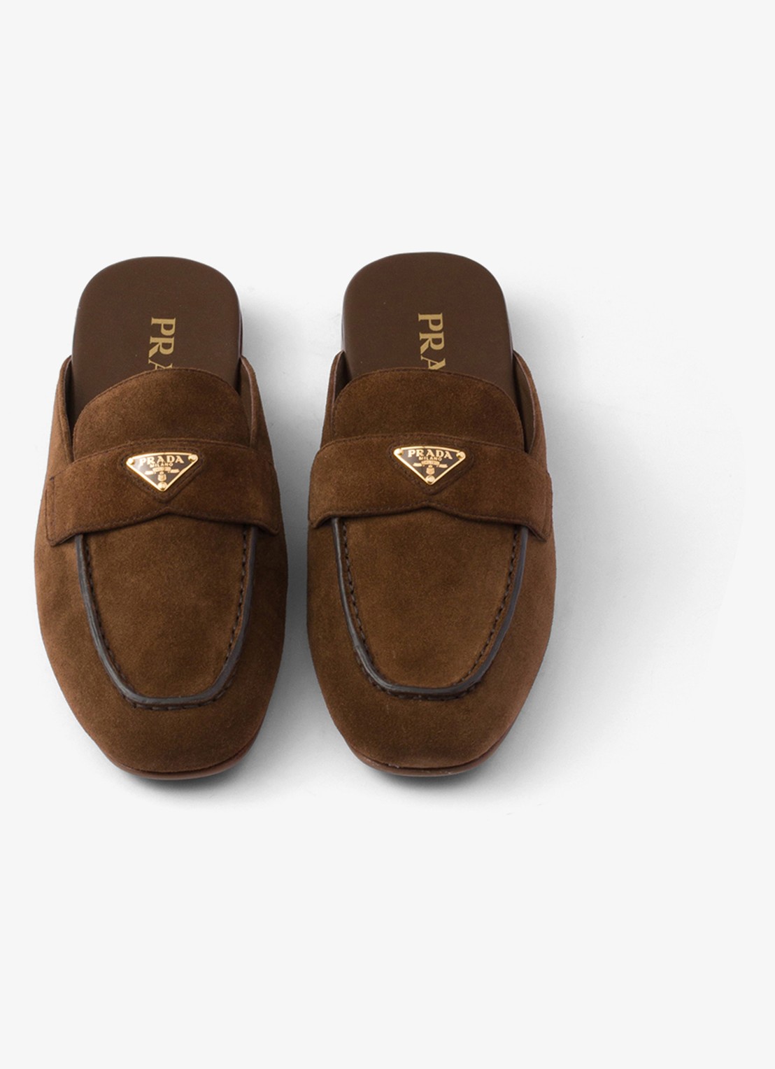 Prada Loafer van kalfssuède - detail 4 bruin