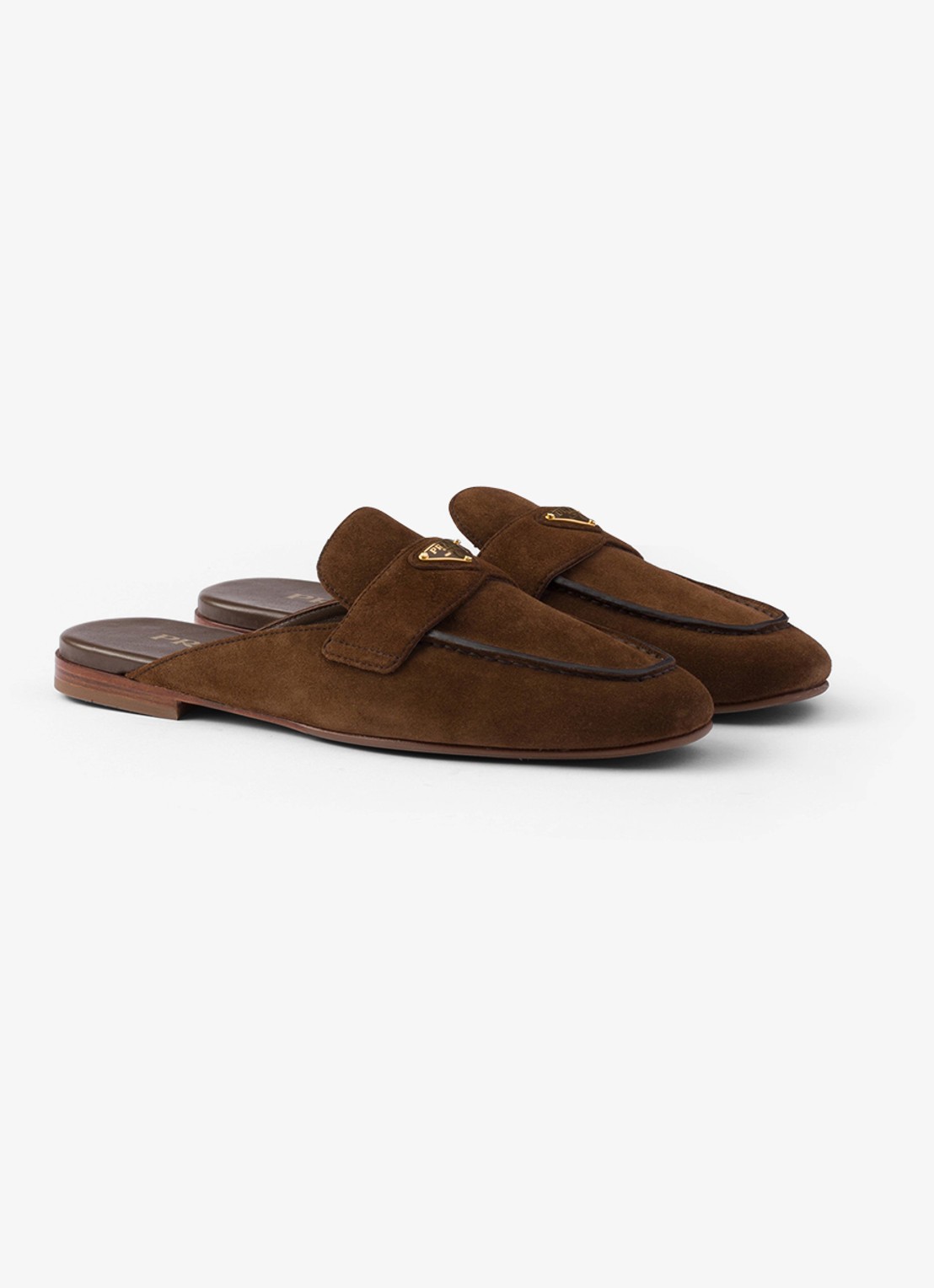 Prada Loafer van kalfssuède - voorkant bruin