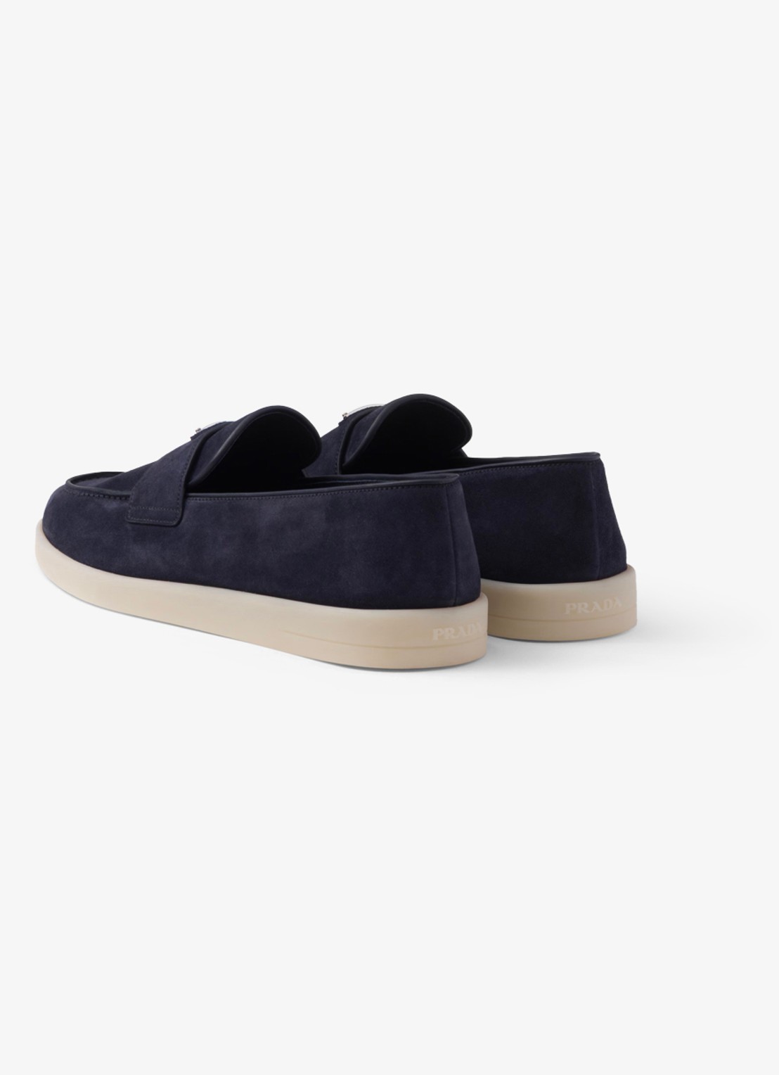 Prada Loafer van kalfssuède - achterkant donkerblauw