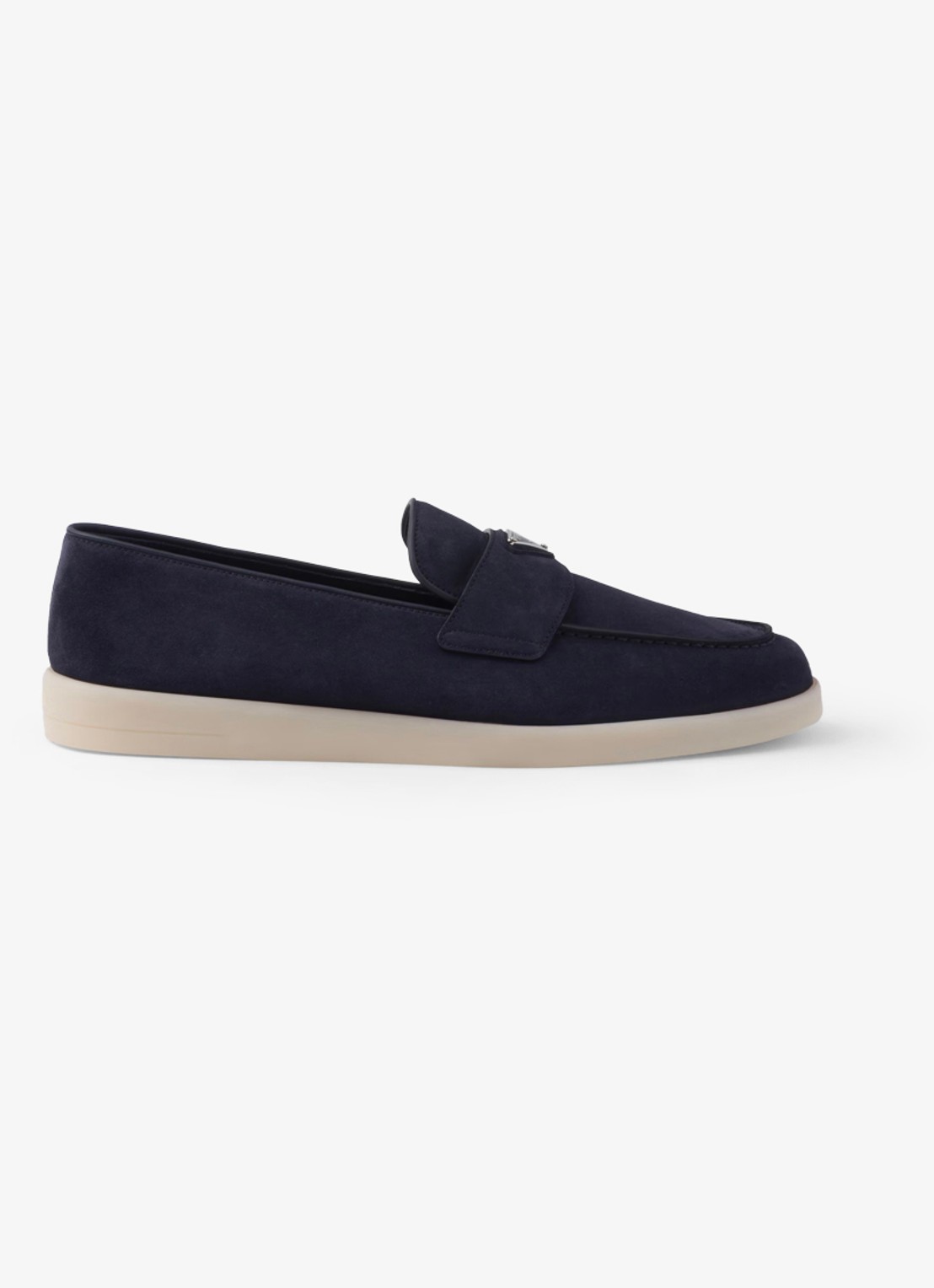 Prada Loafer van kalfssuède - voorkant 2 donkerblauw