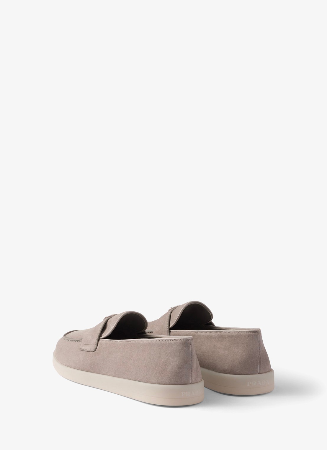 Prada Loafer van kalfssuède - achterkant grijs