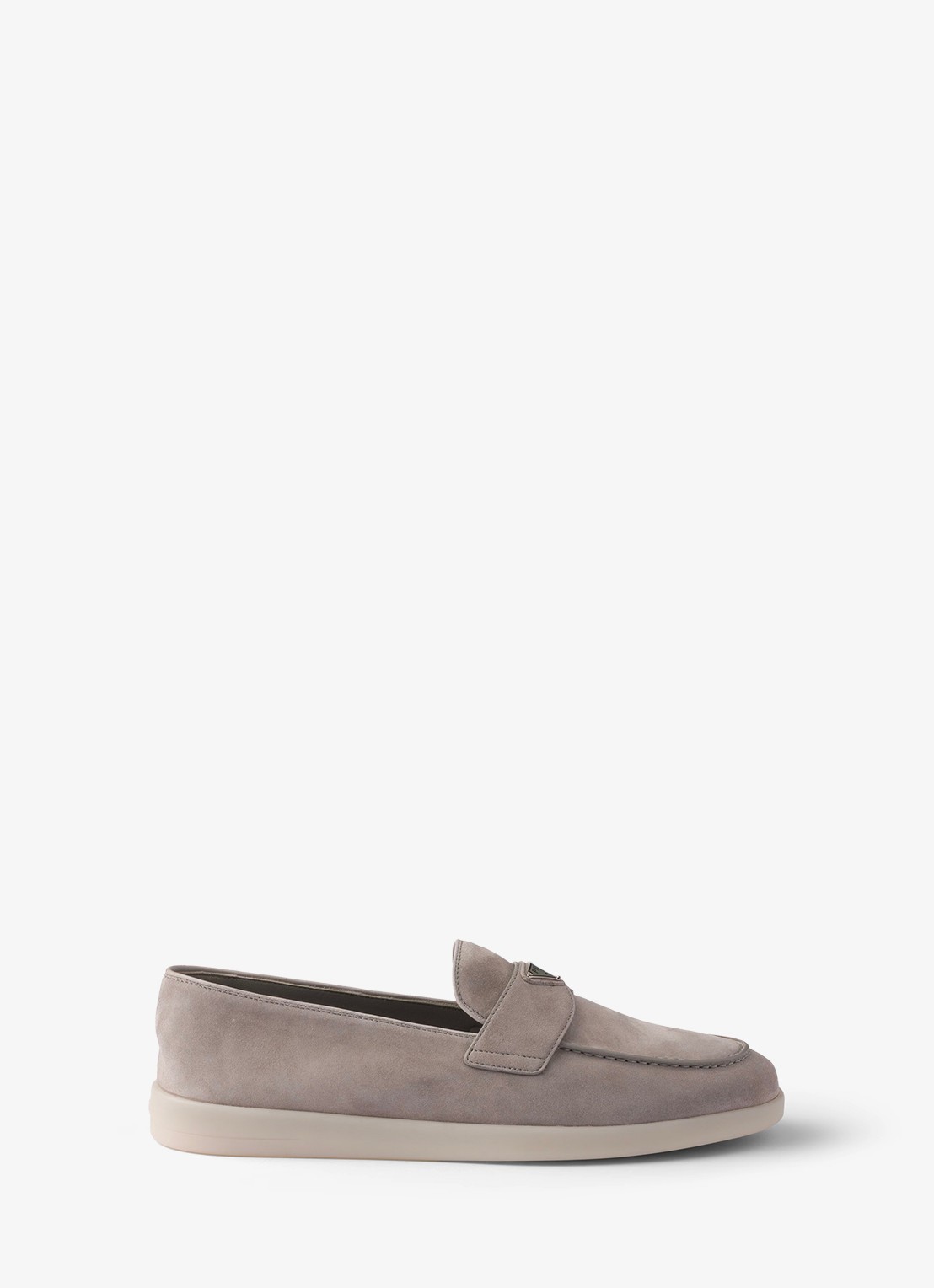 Prada Loafer van kalfssuède - voorkant 5 grijs