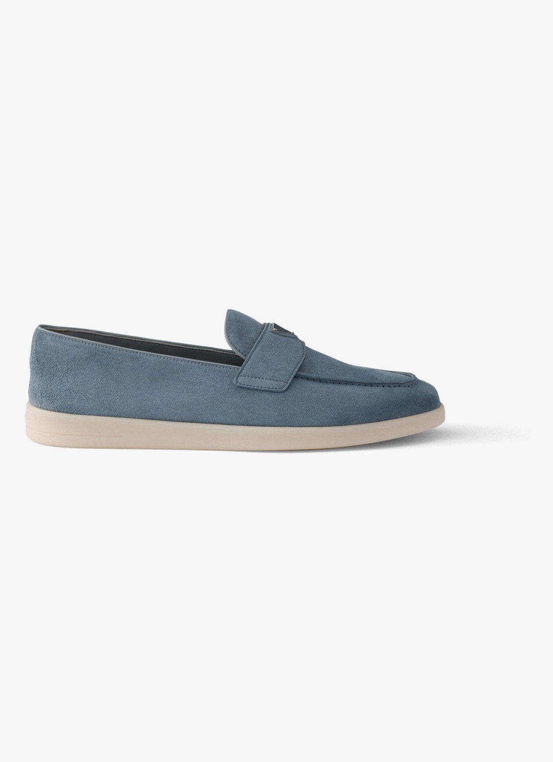 Prada Loafer van kalfssuède - voorkant donkerblauw