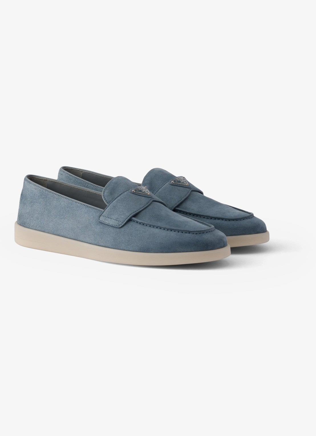 Prada Loafer van kalfssuède - voorkant 2 donkerblauw
