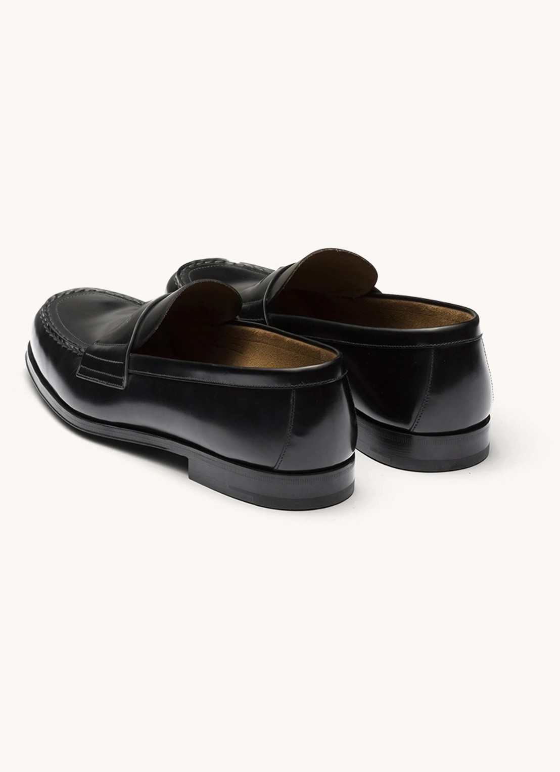 Prada Loafer van leer met logo  - detail 5 zwart