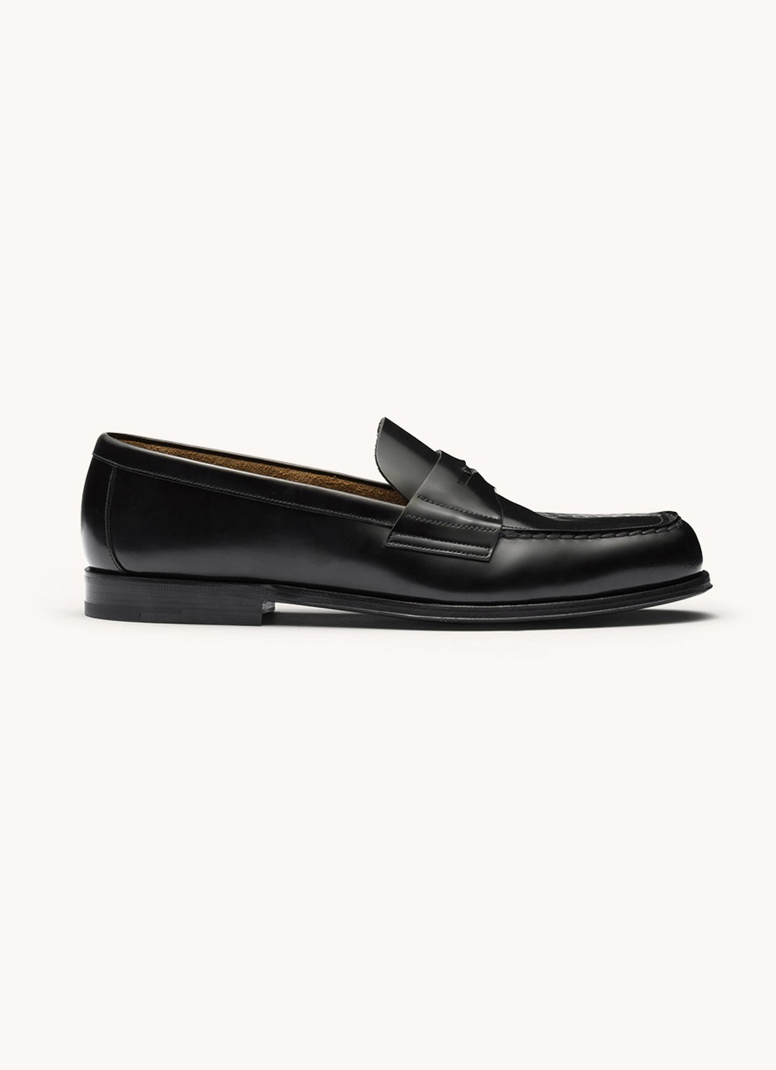 Prada Loafer van leer met logo  - voorkant 3 zwart