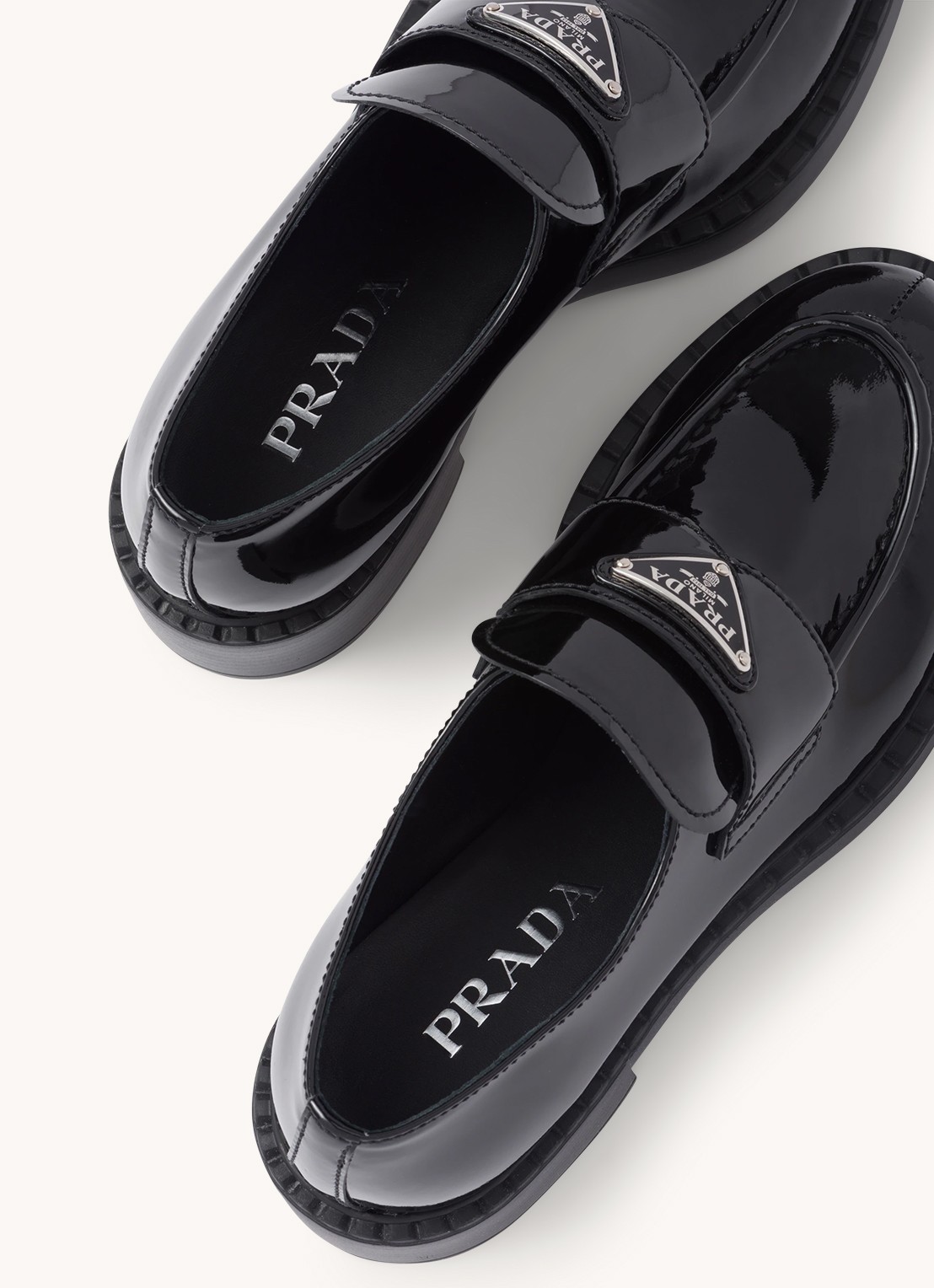 Prada Loafer van leer - detail 4 zwart