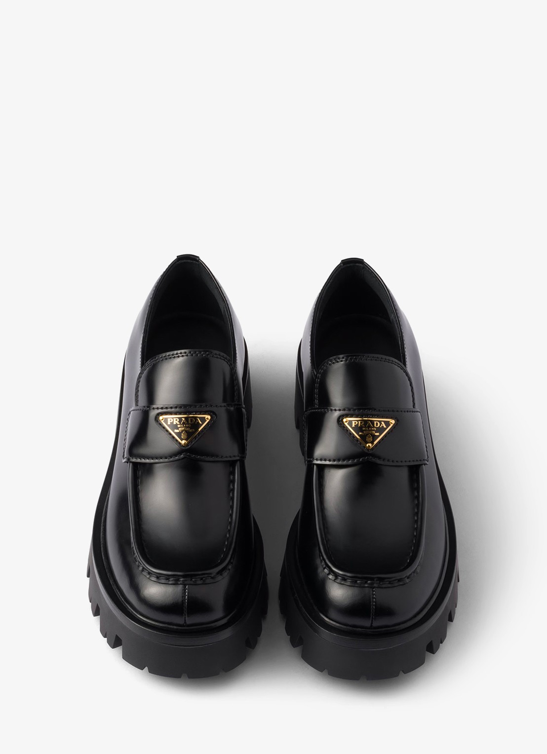 Prada Loafer van leer - detail 2 zwart