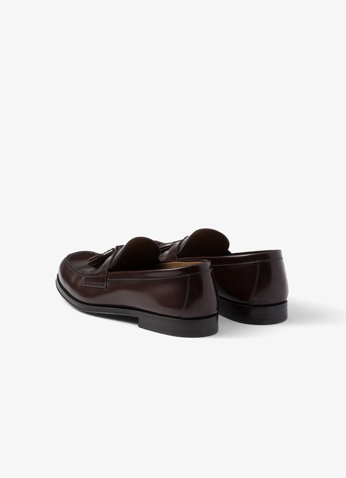 Prada Loafer van leer  - achterkant donkerbruin