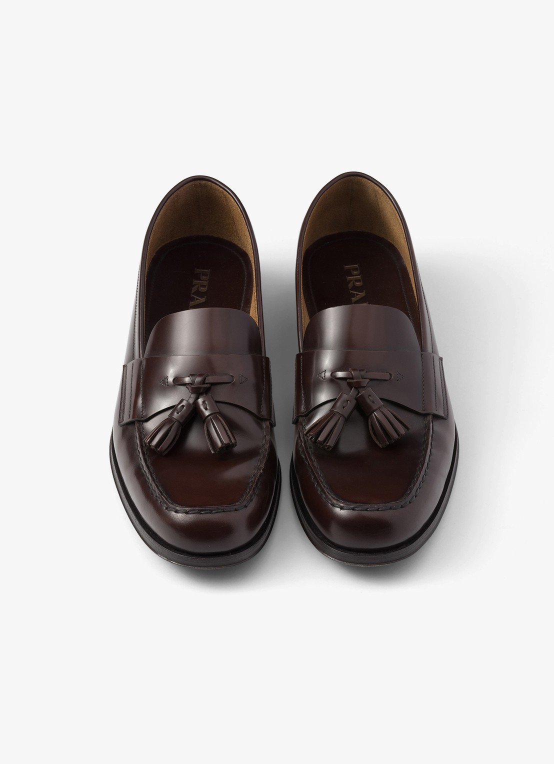 Prada Loafer van leer  - detail 3 donkerbruin