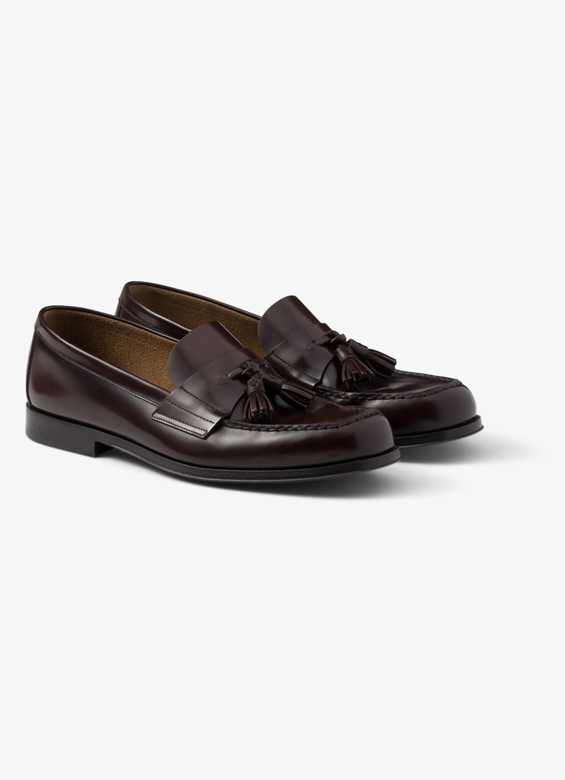 Prada Loafer van leer  - voorkant 5 donkerbruin