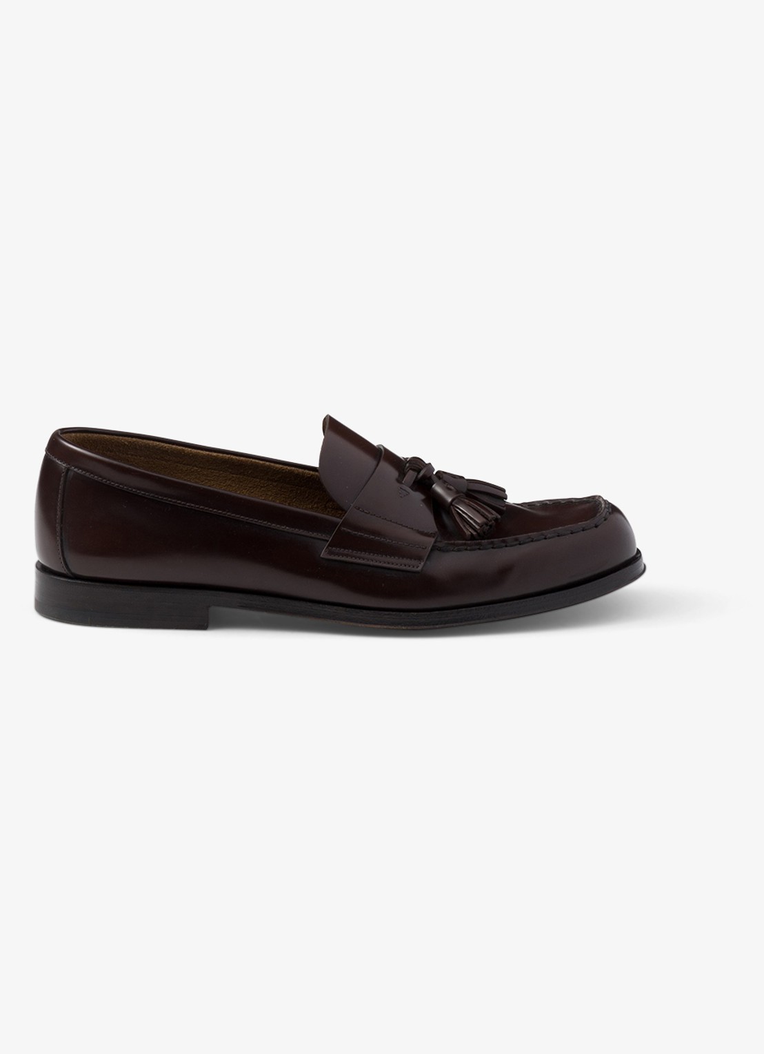 Prada Loafer van leer  - voorkant 6 donkerbruin