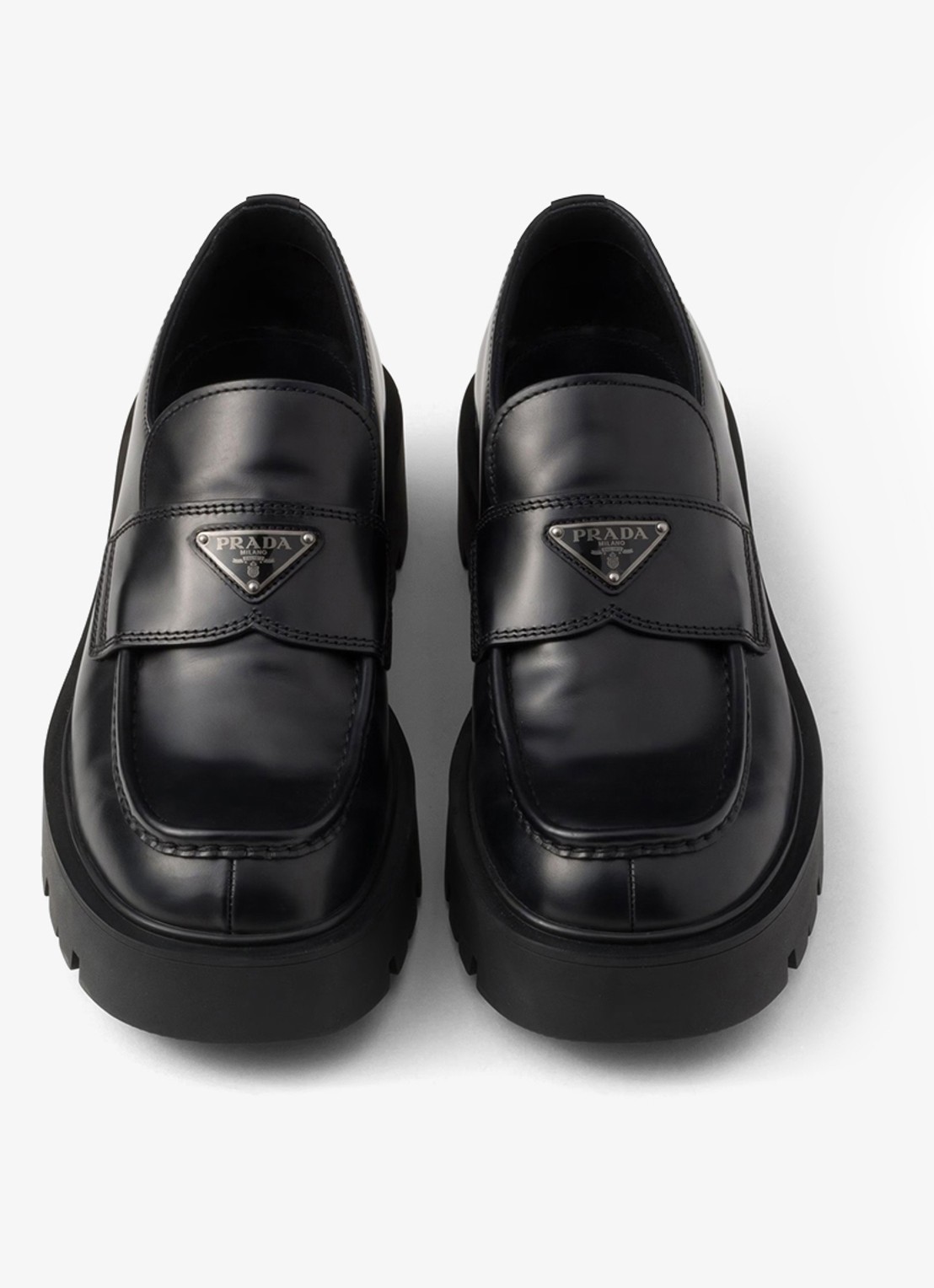 Prada Loafer van leer - achterkant 3 zwart