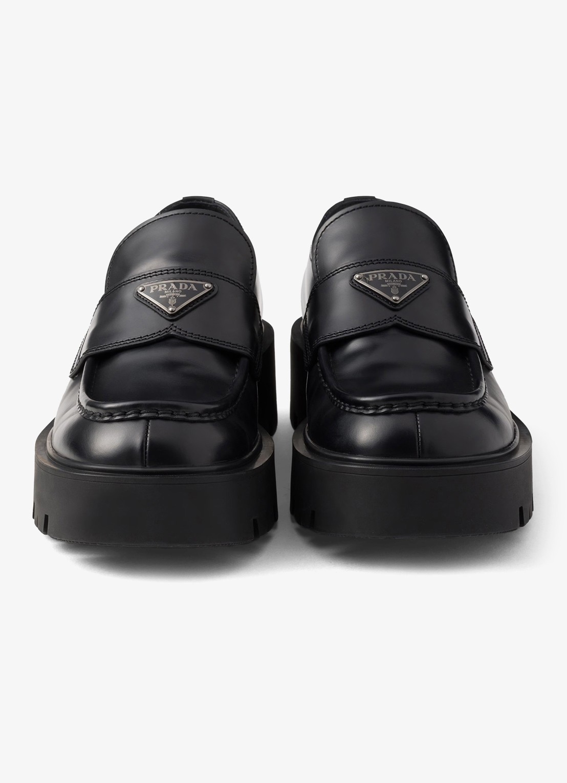Prada Loafer van leer - detail 6 zwart