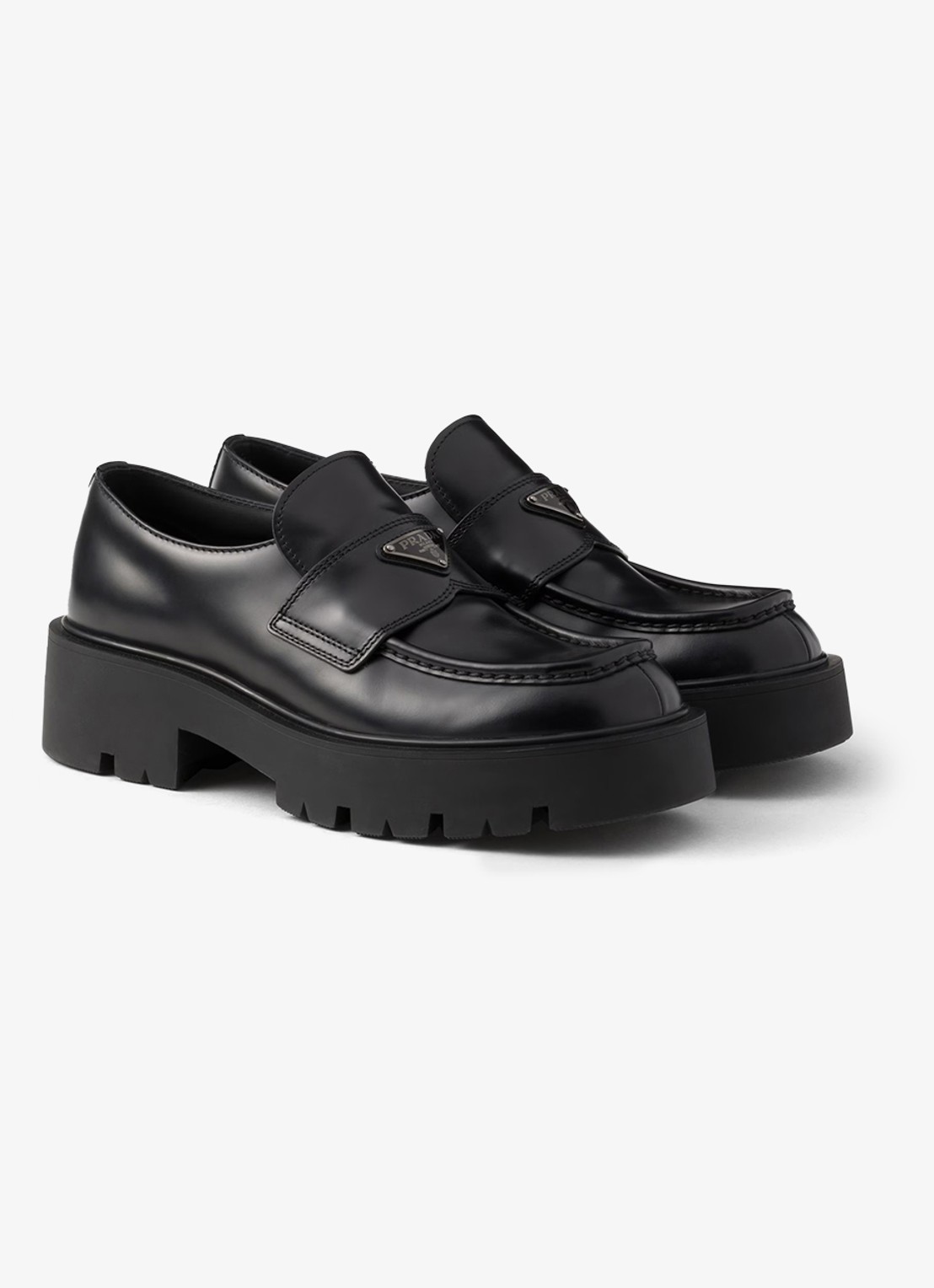 Prada Loafer van leer - voorkant zwart