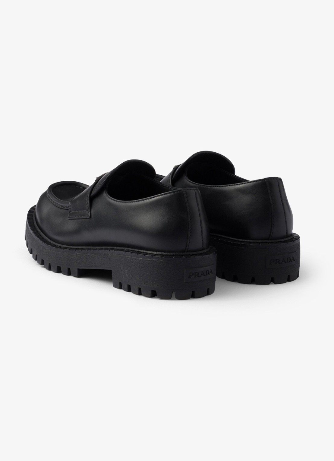 Prada Loafer van leer - achterkant 6 zwart