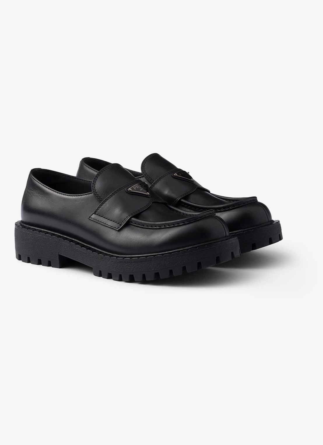 Prada Loafer van leer - detail 2 zwart