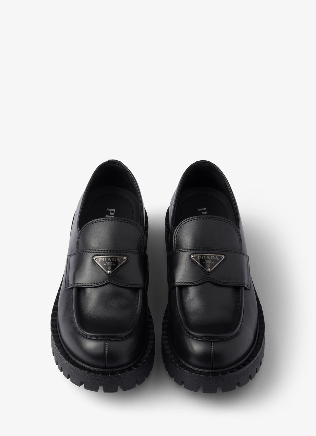 Prada Loafer van leer - detail 3 zwart