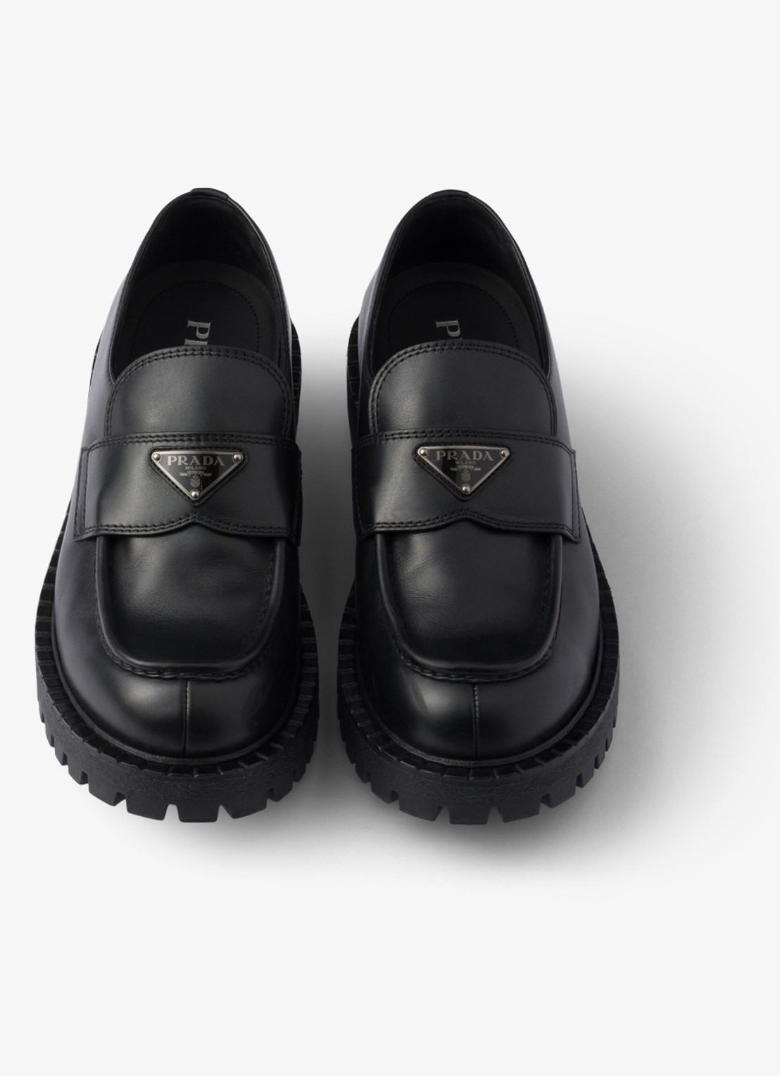 Prada Loafer van leer - detail 2 zwart