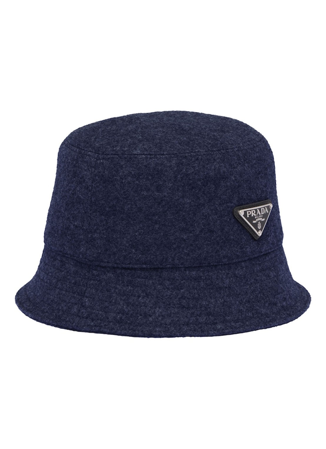Prada Loden bucket hoed van wol - detail 5 donkerblauw
