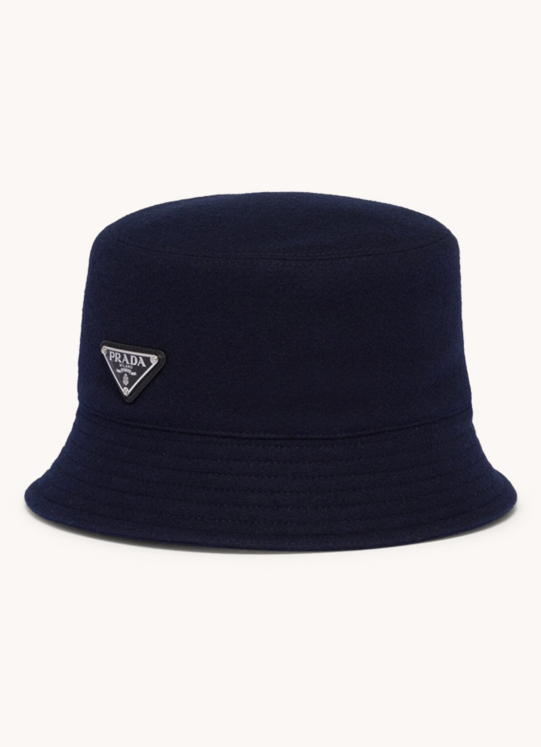 Prada Loden bucket hoed van wol - voorkant 4 donkerblauw