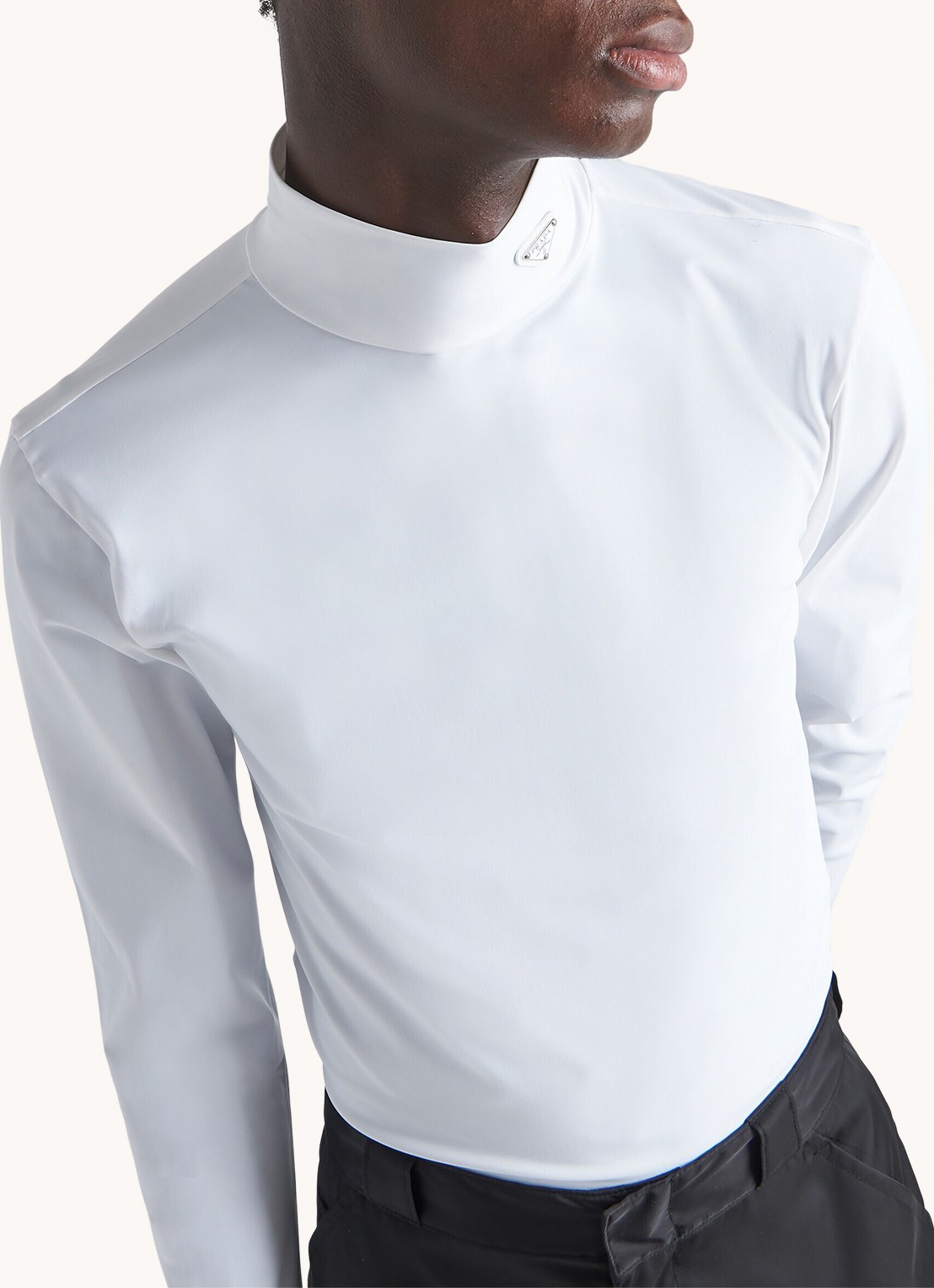 Prada Longsleeve met col en logo - achterkant 3 wit