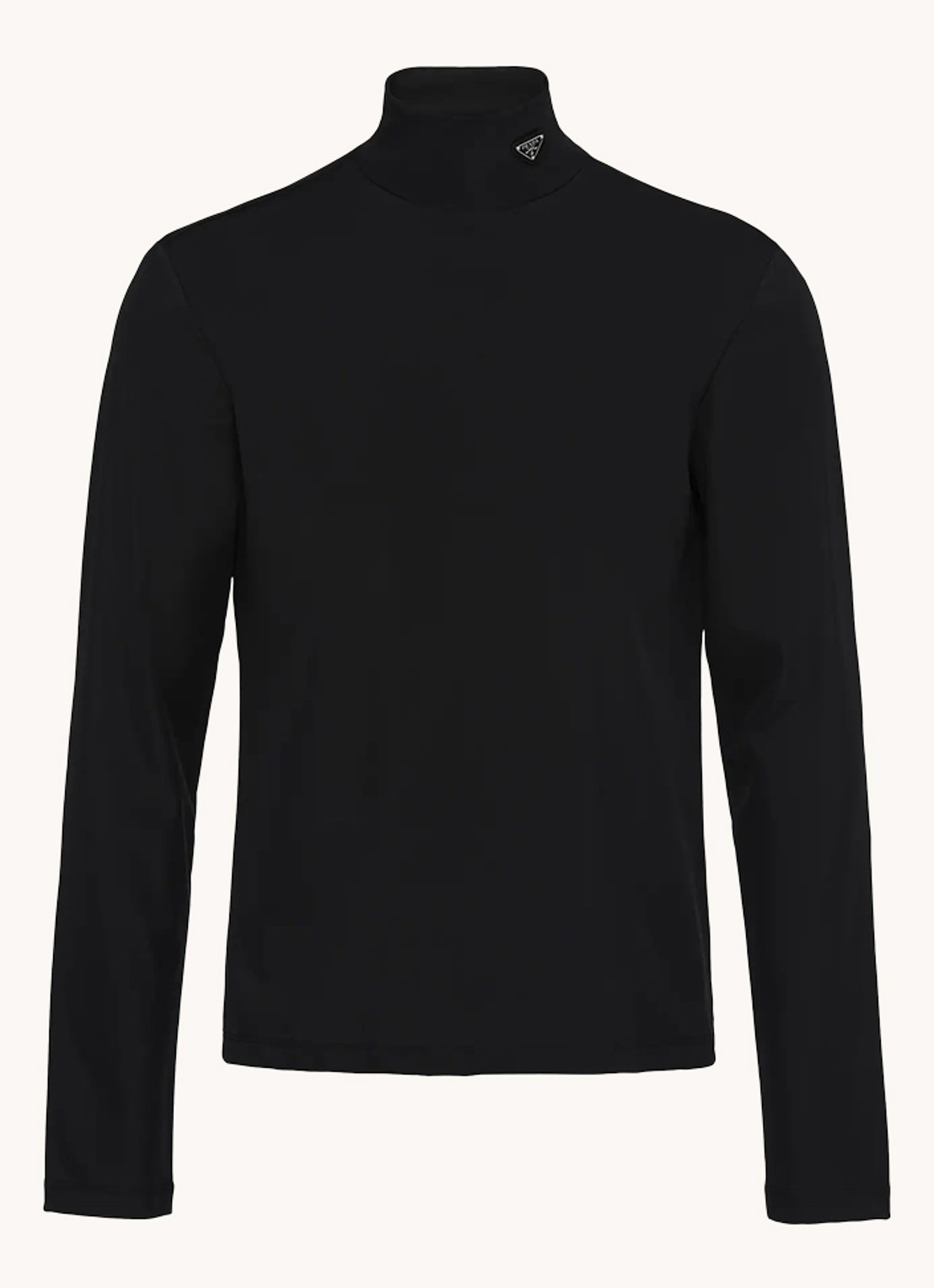 Prada Longsleeve met col en logo - voorkant 2 zwart