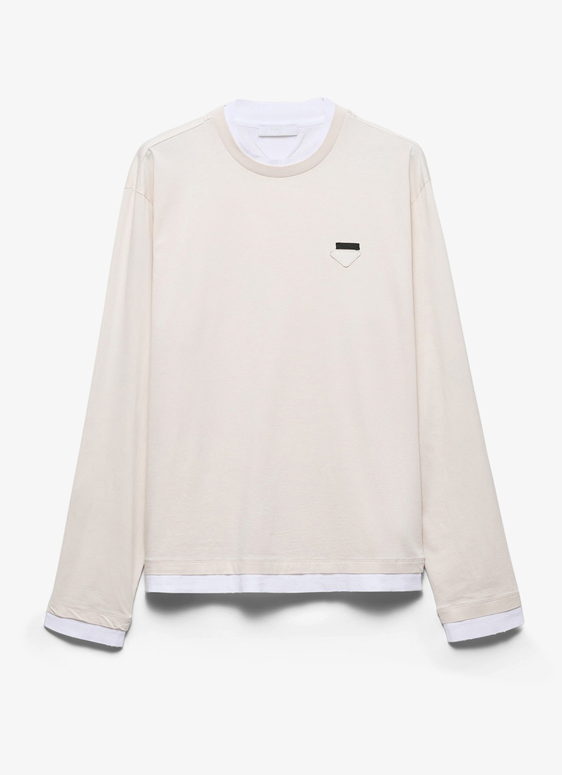 Prada Longsleeve met contrast - voorkant 5 gebroken wit