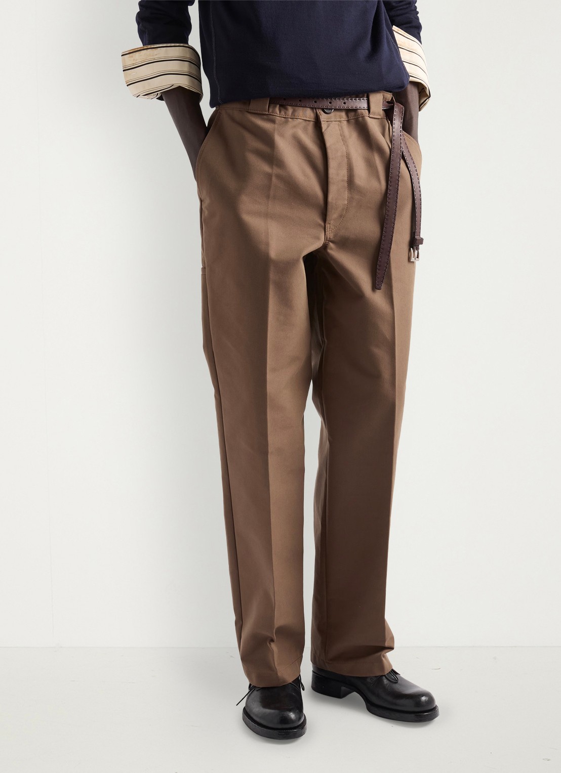 Prada Loose fit chino met steekzakken - detail 2 bruin
