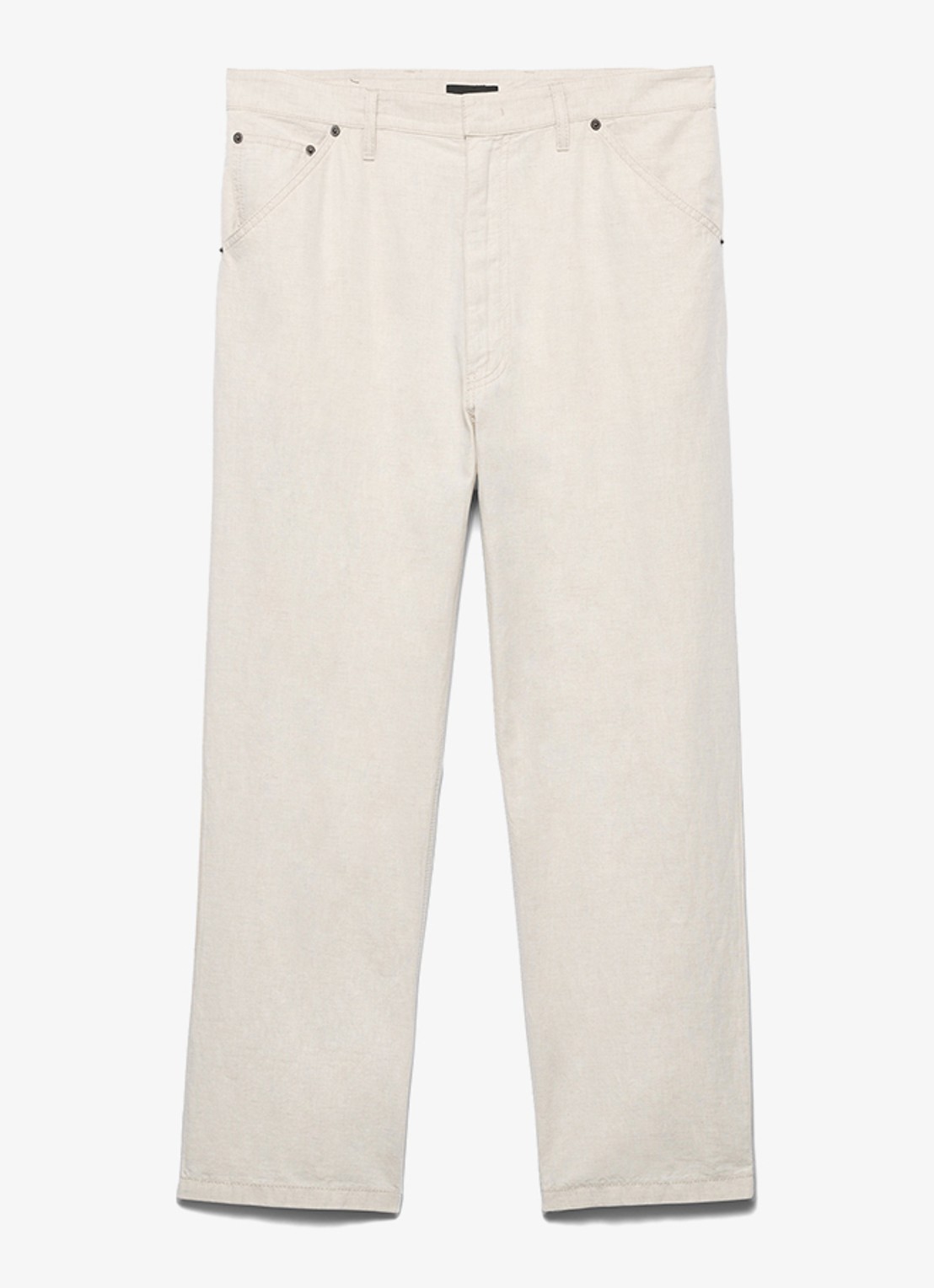 Prada Loose fit chino van chambray - voorkant 4 gebroken wit