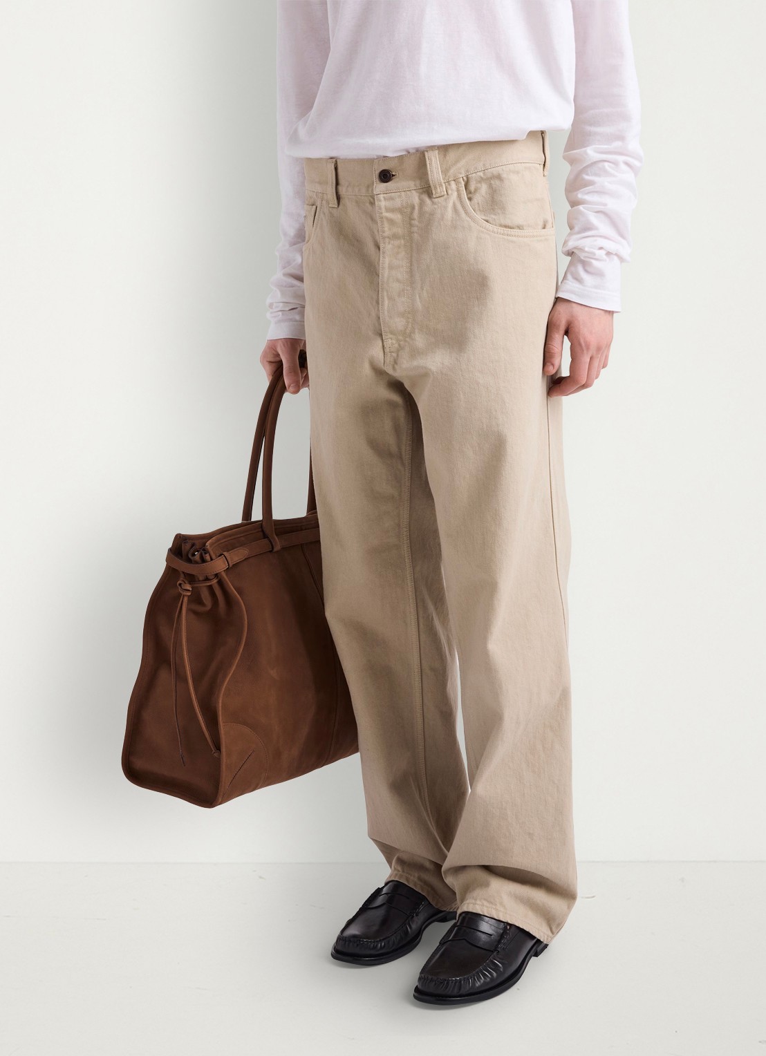 Prada Loose fit jeans met gekleurde wassing - detail beige