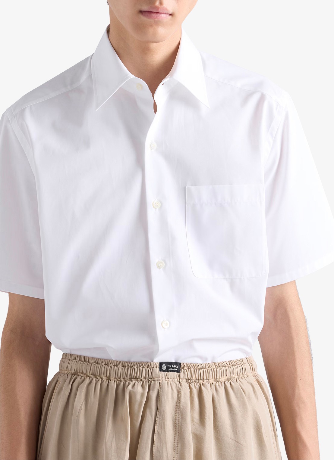Prada Loose fit overhemd met borstzak - detail 3 wit