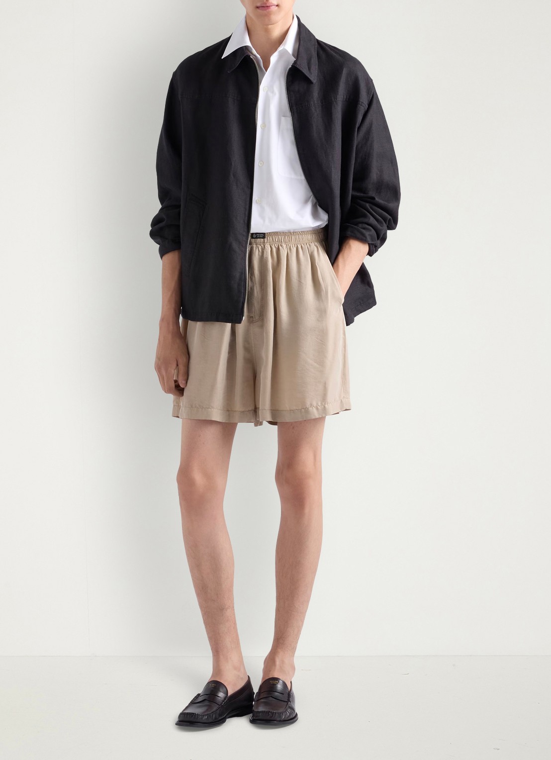 Prada Loose fit overhemd met borstzak - voorkant 2 wit
