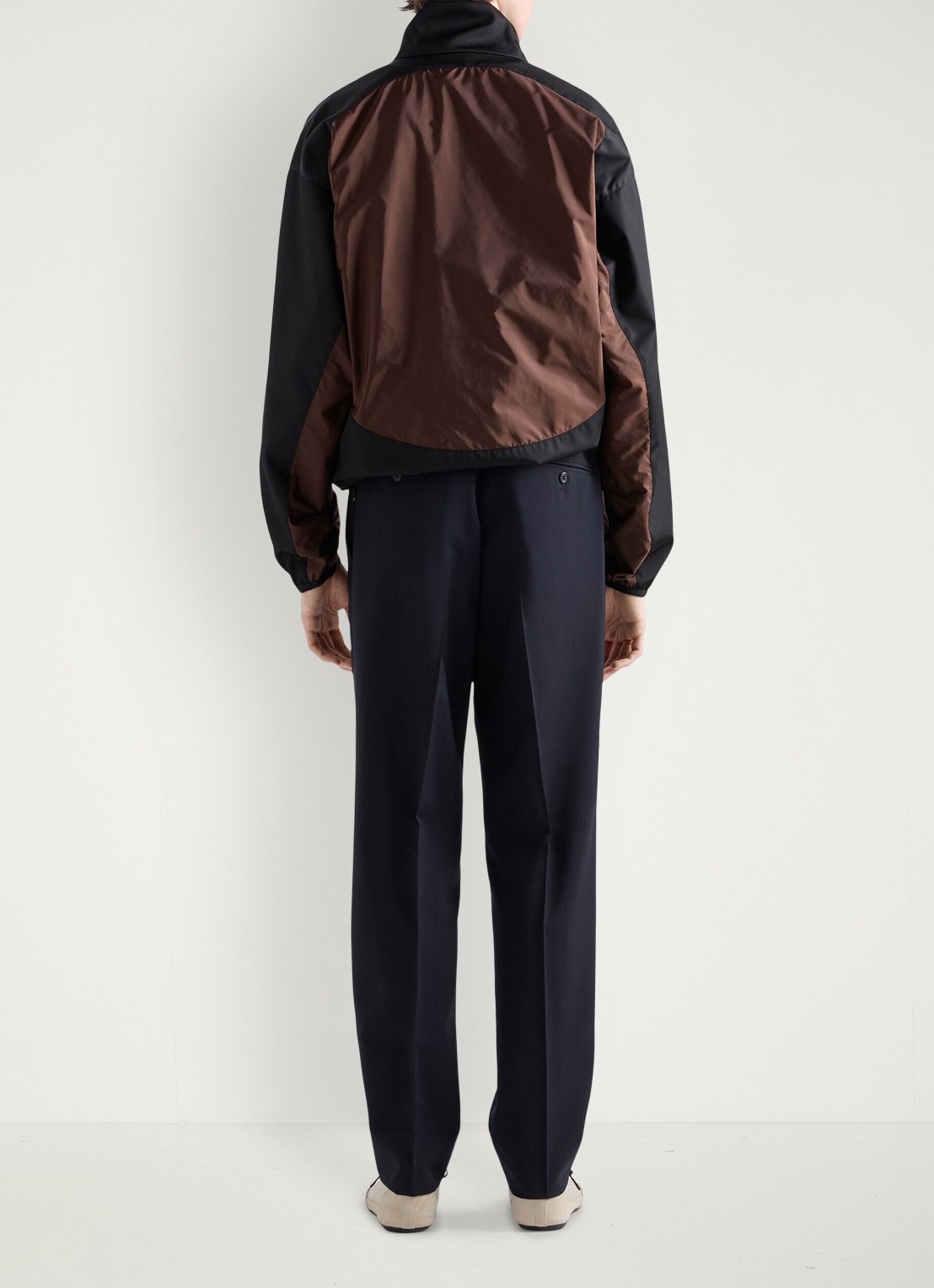 Prada Loose fit pantalon van scheerwol - achterkant 3 donkerblauw