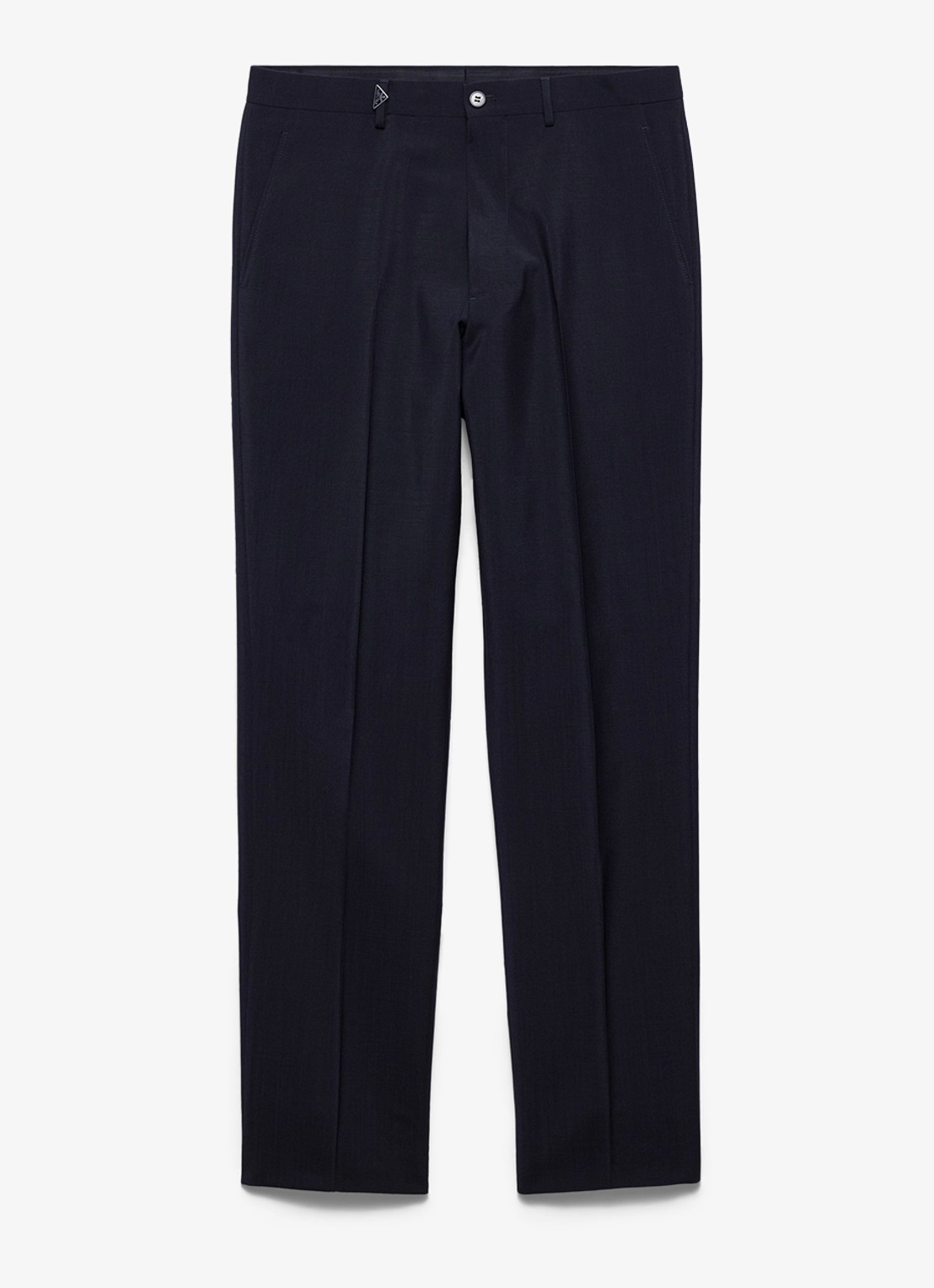 Prada Loose fit pantalon van scheerwol - voorkant 4 donkerblauw