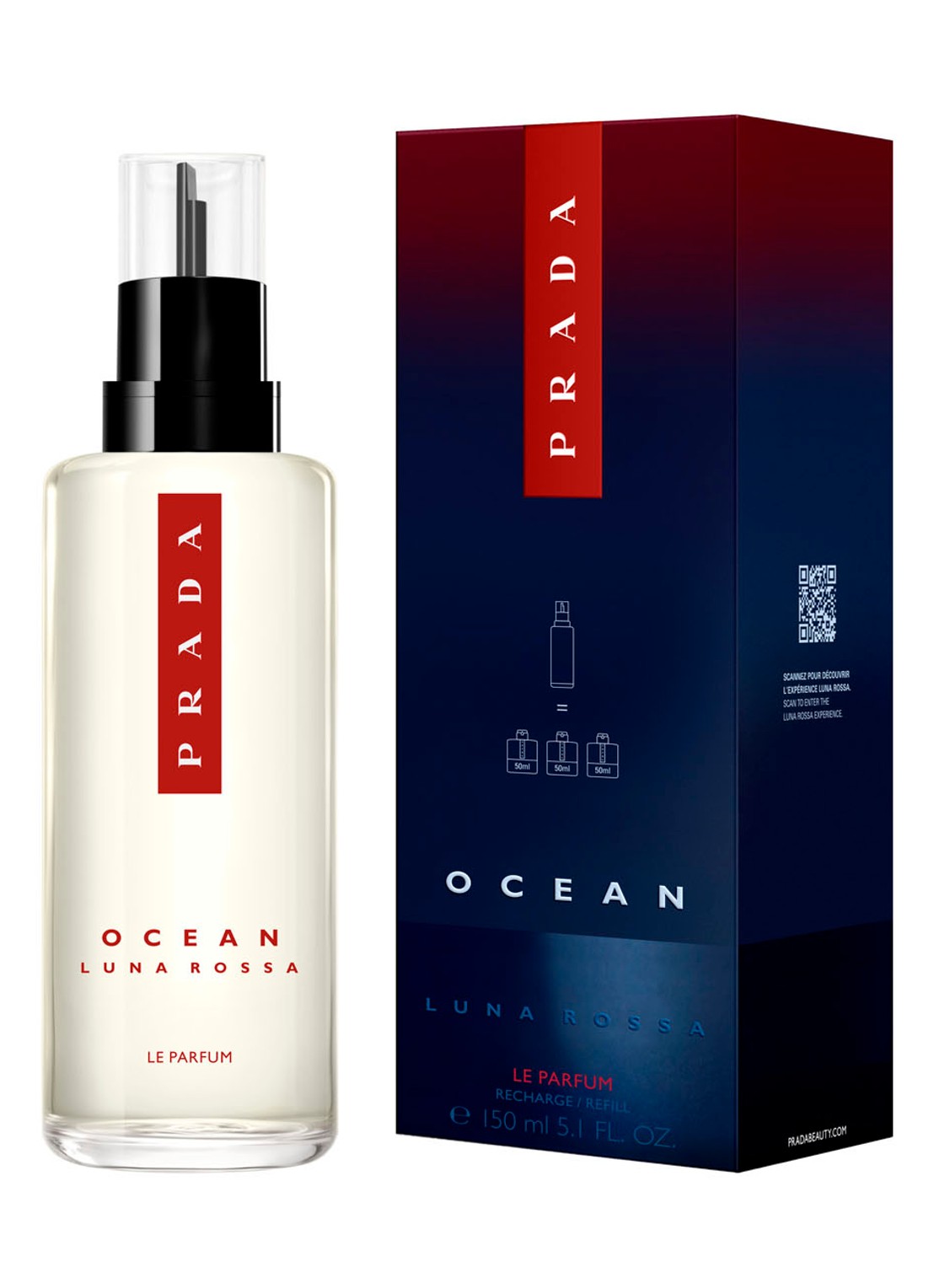 Prada Luna Rossa Ocean Le Parfum - navulling - voorkant 5 undefined