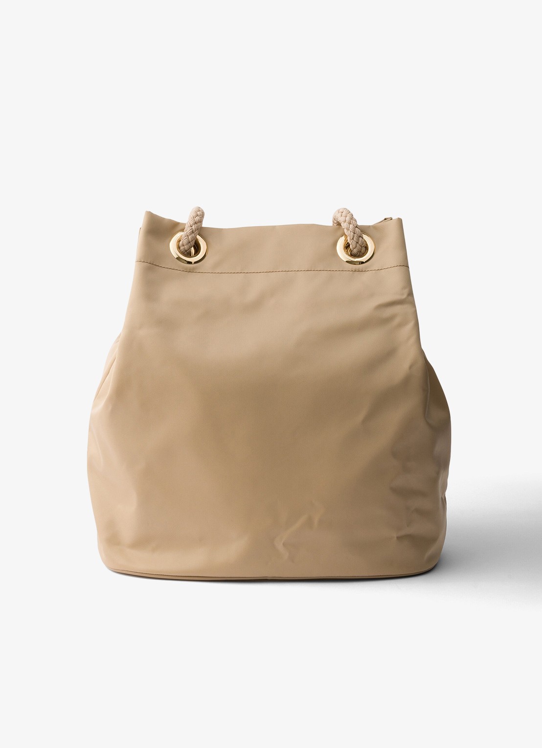 Prada Mariner Re-Nylon Large schoudertas met logo - achterkant 3 beige
