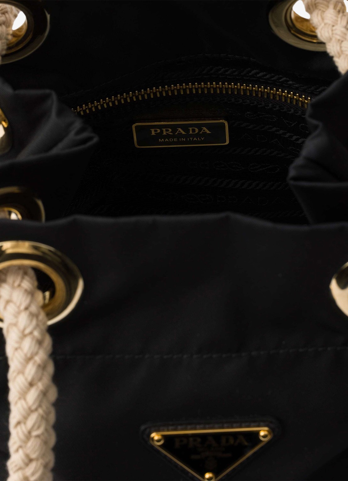 Prada Mariner Re-Nylon Small schoudertas met logo - detail zwart