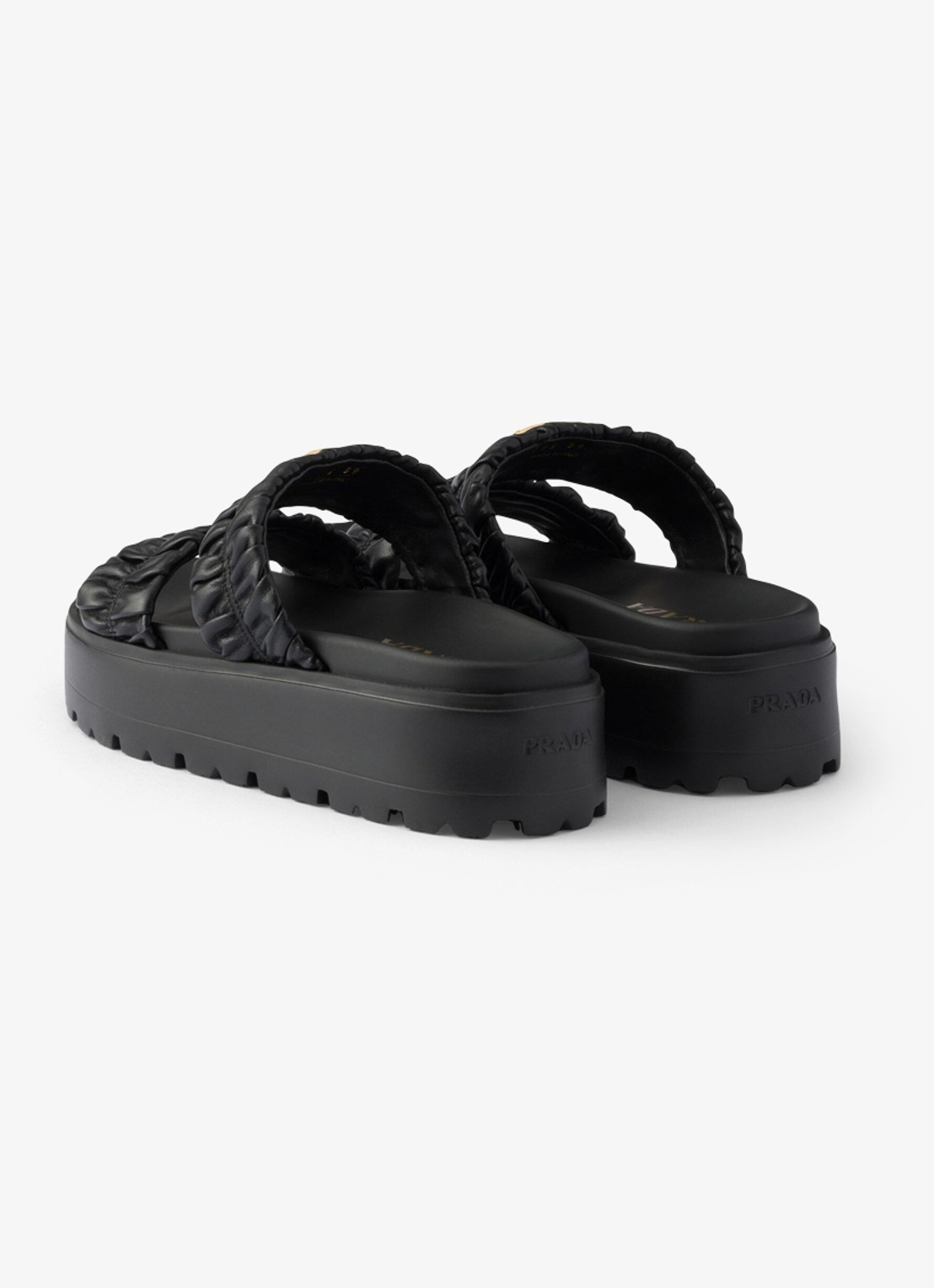 Prada Matelassé slipper van lamsleer - achterkant 6 zwart