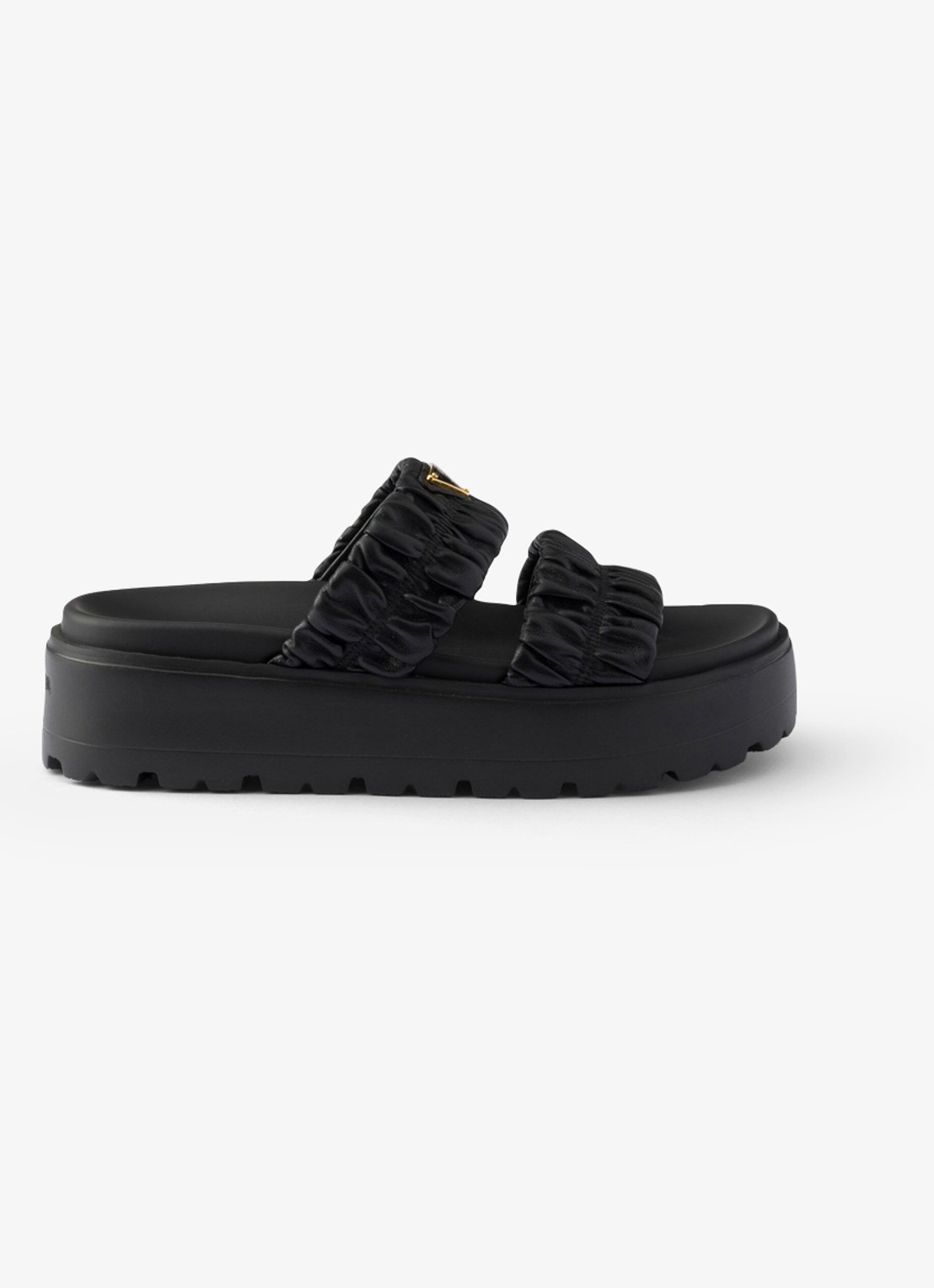 Prada Matelassé slipper van lamsleer - voorkant 4 zwart