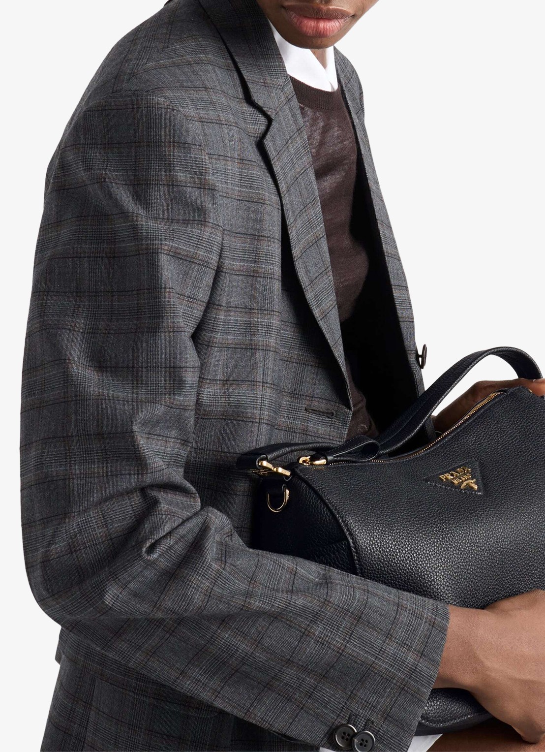 Prada Medium schoudertas van kalfsleer - detail 3 zwart