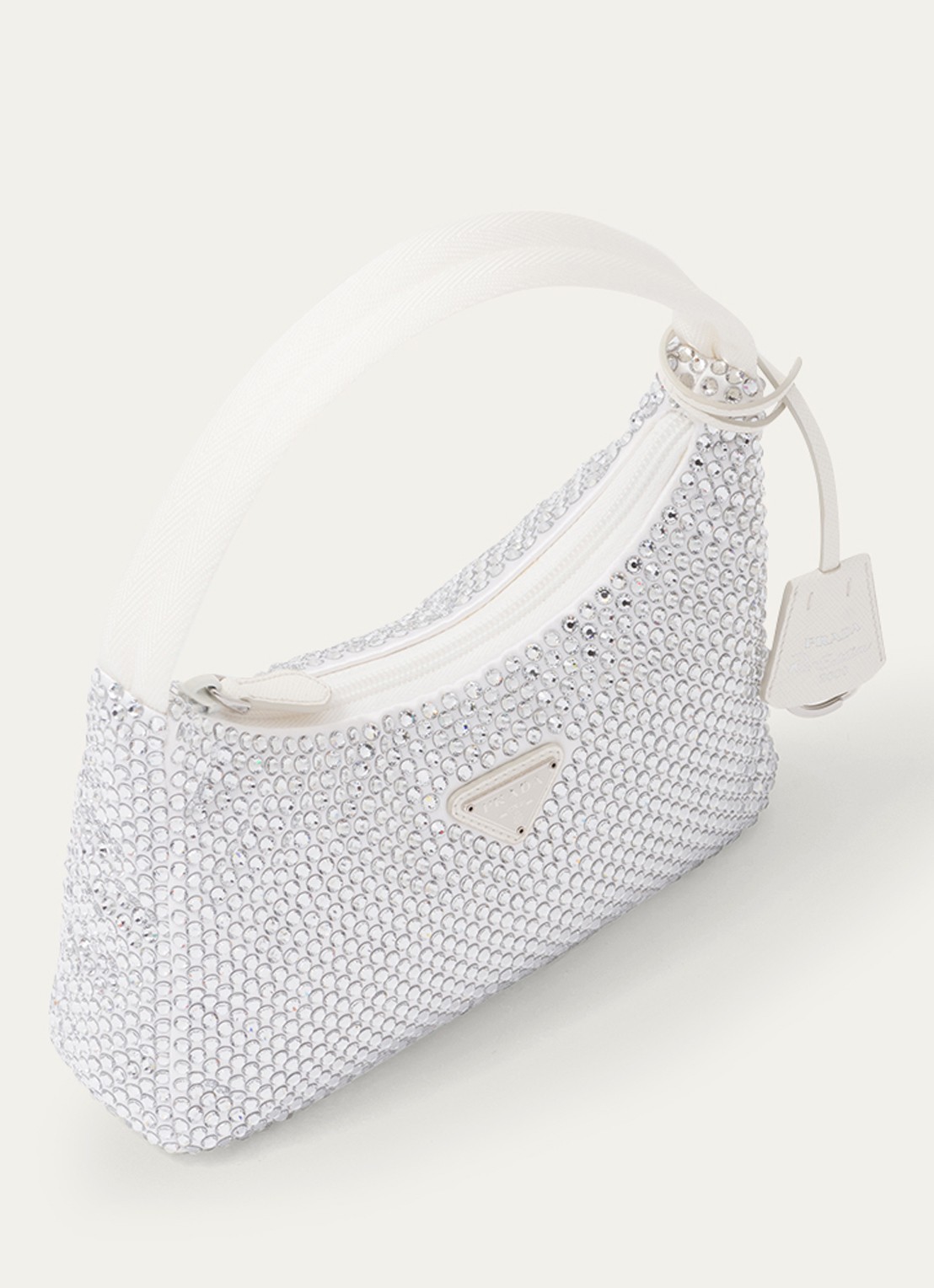 Prada Mini-Bag handtas van satijn - detail 3 wit
