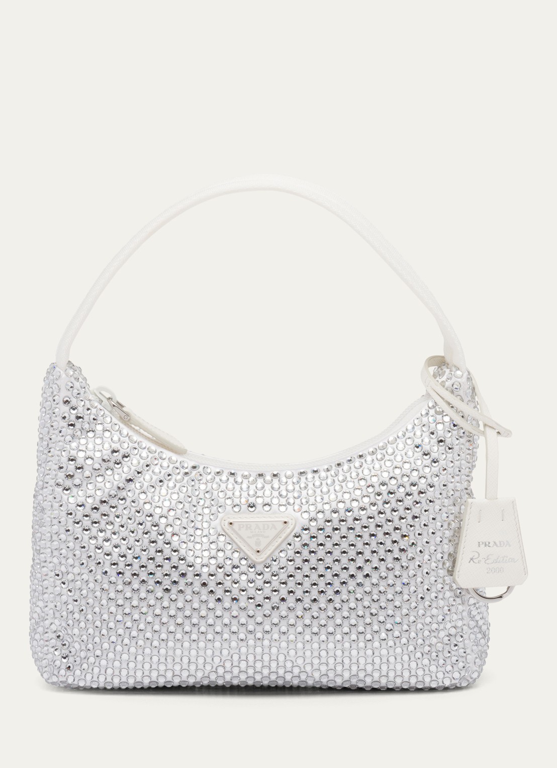 Prada Mini-Bag handtas van satijn - voorkant wit