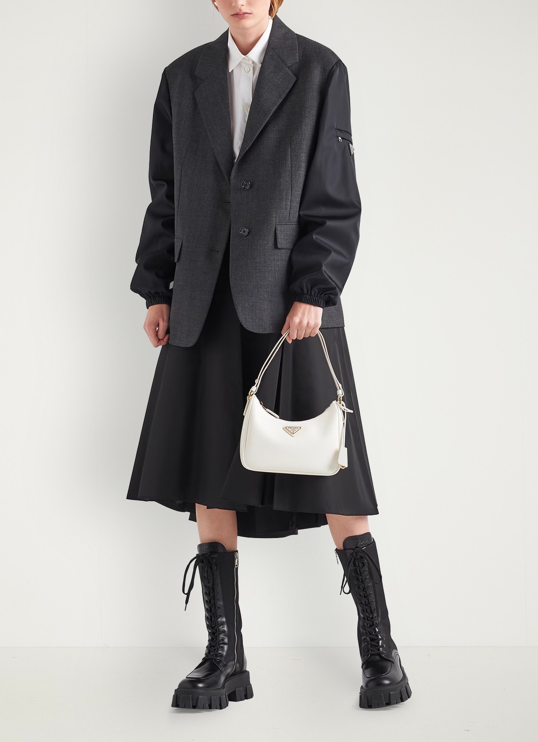 Prada Mini-Bag schoudertas van leer - detail 4 wit