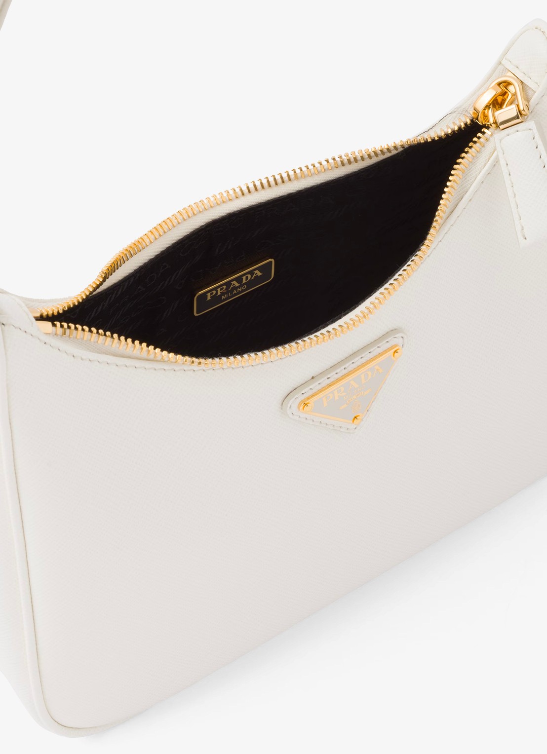 Prada Mini-Bag schoudertas van leer - detail 7 wit